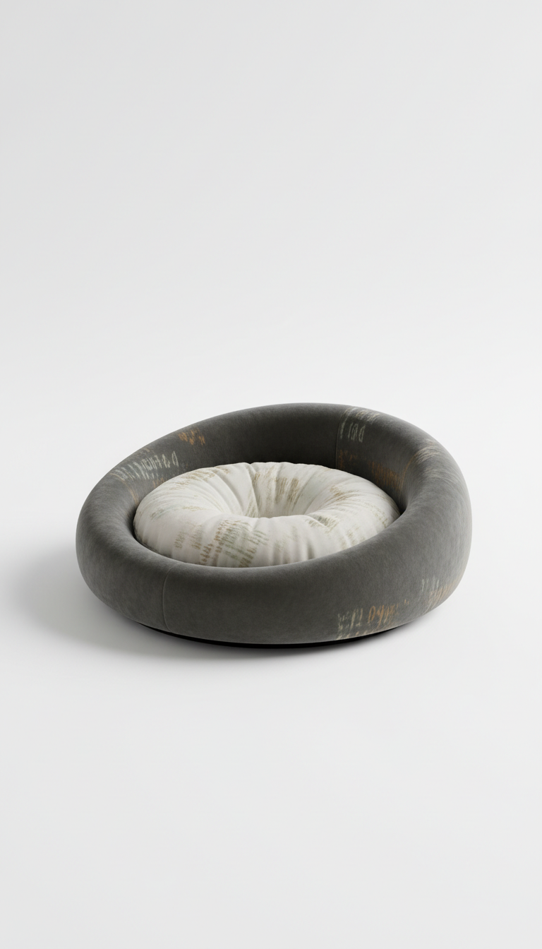 Velvet Sculptural Cat Bed